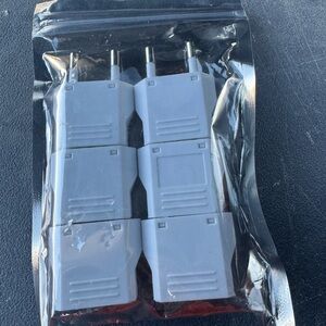Set of Six Gray Plug Adapters
